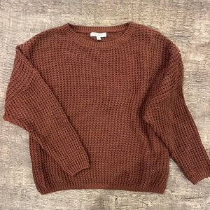Cozy Rust Knit Sweater - Crewneck